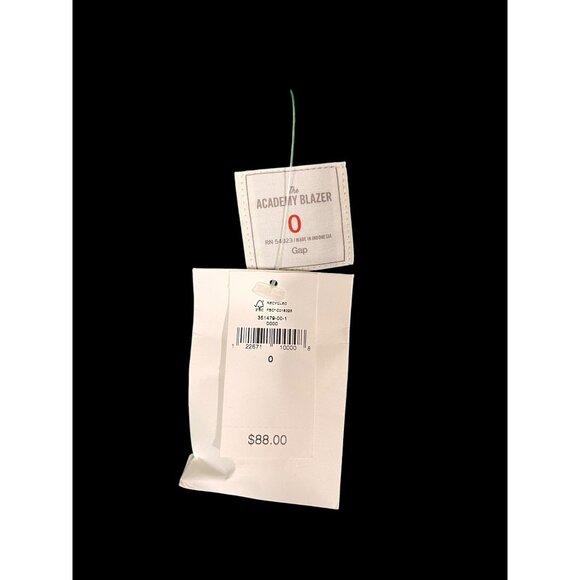 Gap Academy Blazer Womens 0 Green/White Piping Trim FALL ivy league preppy AMERI - Picture 8 of 8